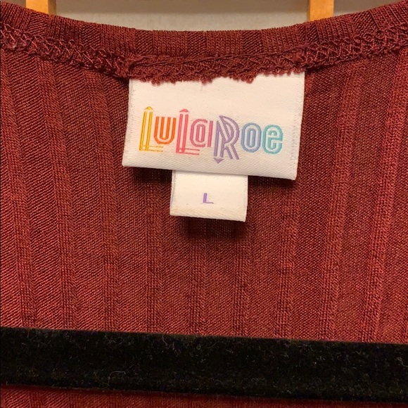 Lularoe Joy Duster Sweater Vest Size L Burgundy - Picture 4 of 7